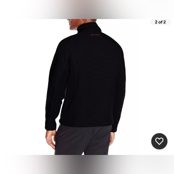 SPYDER Jacket Mens Large Black Constant Full-Zip Sweater Sherpa Lined Knit Coat - Picture 2 of 15